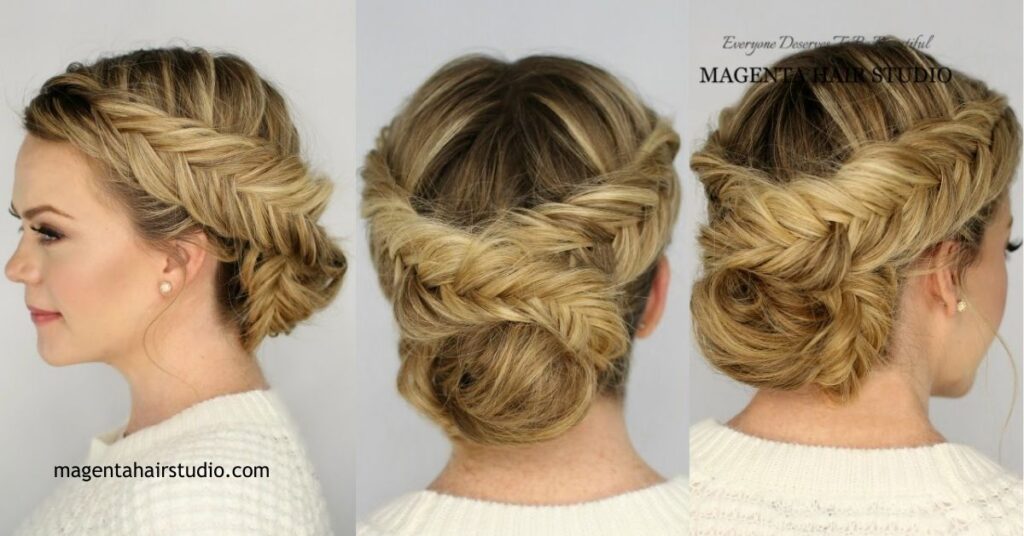 Top Updos for Short Hair 2025: Stylish & Easy Hairstyles 3 Fishtail Braid Updo