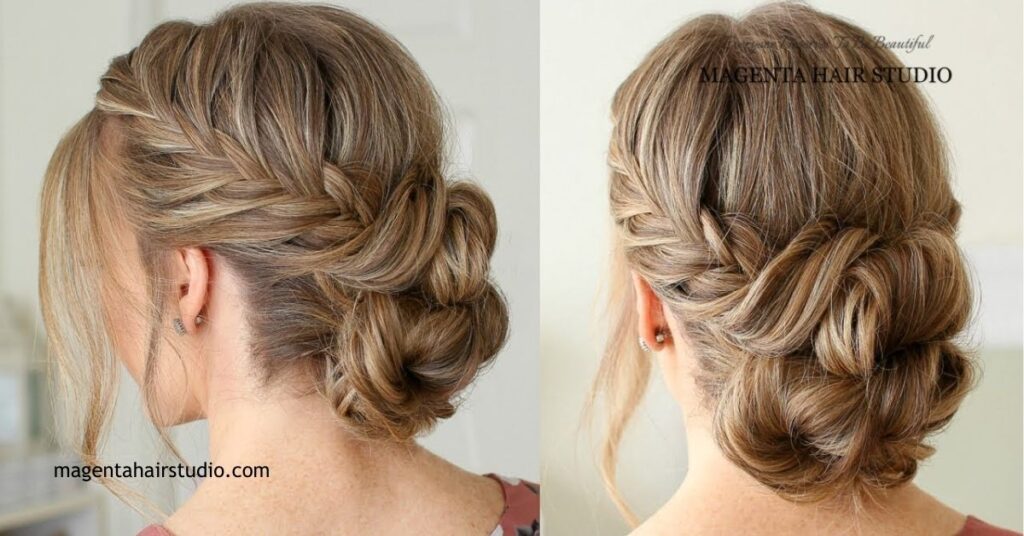 20 Trendiest Updos for Medium Length Hair: Stylish Looks for Every Occasion 10 Fishtail Bun