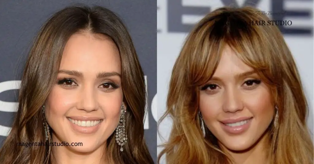 Long Curtain Bangs: Versatile Styles, Maintenance Tips & Celebrity Looks 17 Jessica Alba