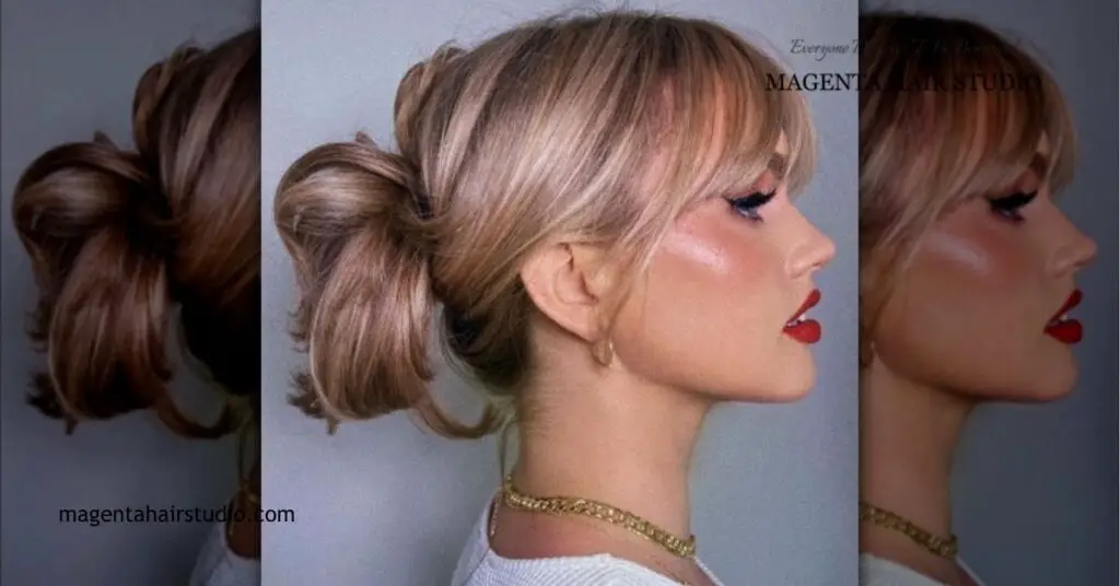 Long Curtain Bangs: Versatile Styles, Maintenance Tips & Celebrity Looks 12 Low Chignons
