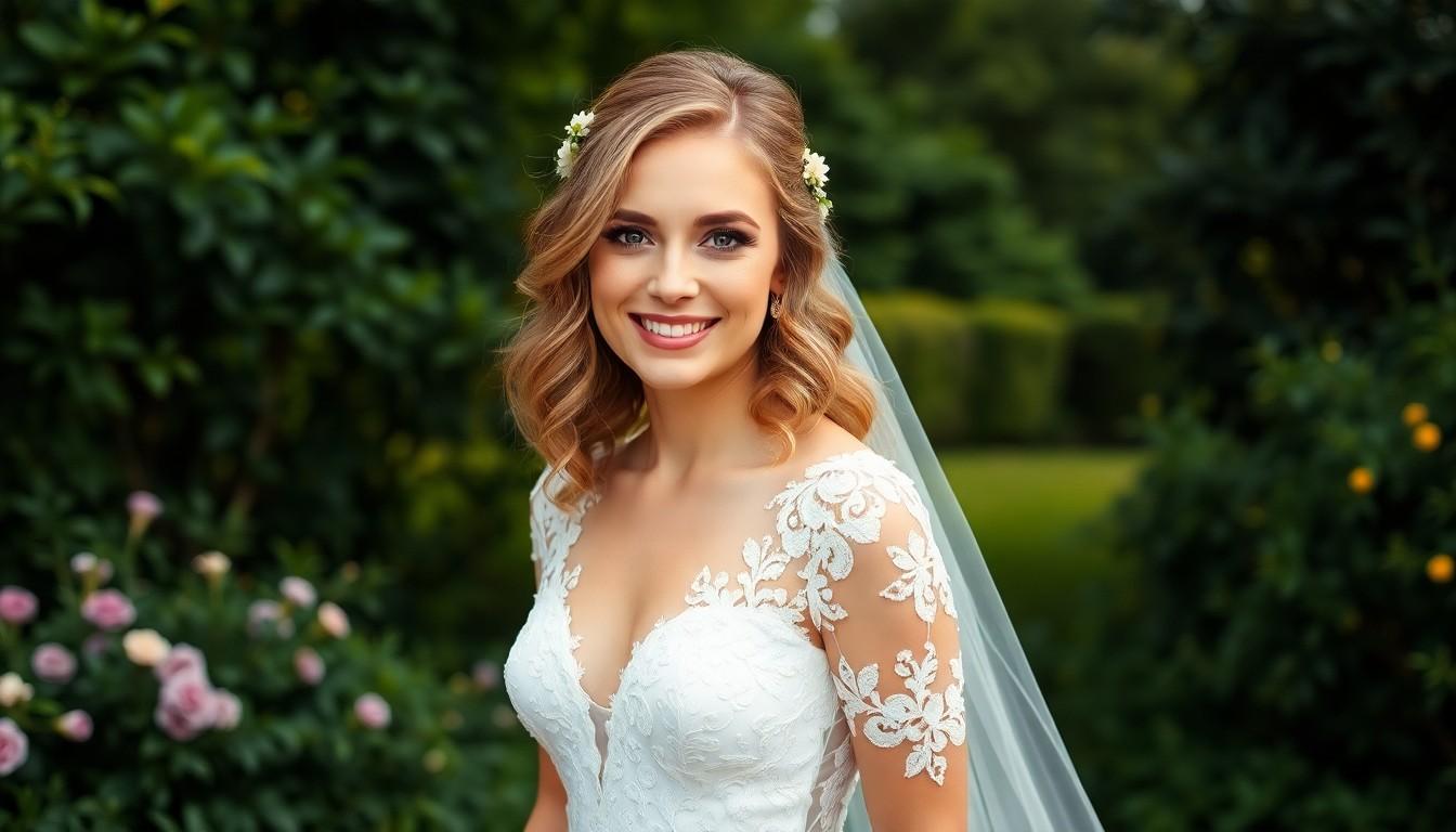 10 Stunning Wedding Hairstyles for Medium Hair | Perfect for Your Big Day 10 10 Stunning Wedding Hairstyles for Medium Hair | Perfect for Your Big Day 9