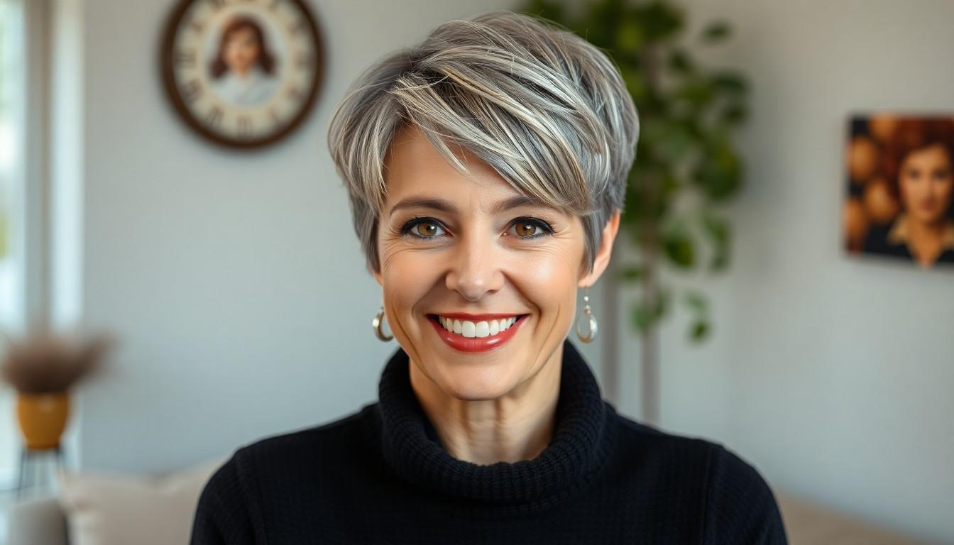 10 Flattering Choppy Pixie Cuts That Take Years Off Women Over 50 9