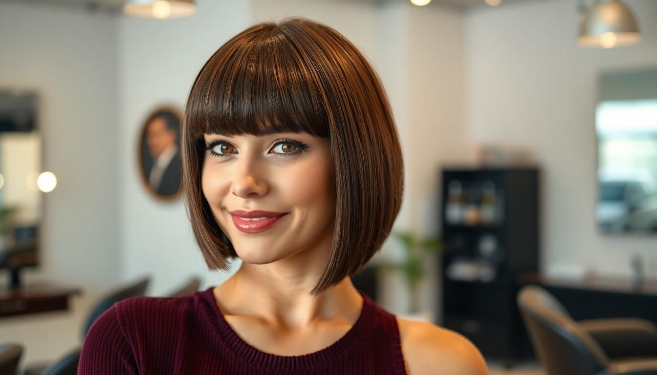 10 Stunning Blunt Bob with Bangs Styles That Work for Every Face Shape 10 10 Stunning Blunt Bob with Bangs Styles That Work for Every Face Shape 9