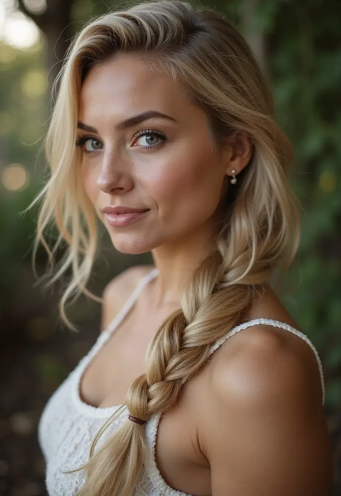 25 Blonde Hair with Dark Roots Looks That Stay Trendy 13 25 Blonde Hair with Dark Roots Looks That Stay Trendy - 13. Creative Braid with Dark Roots