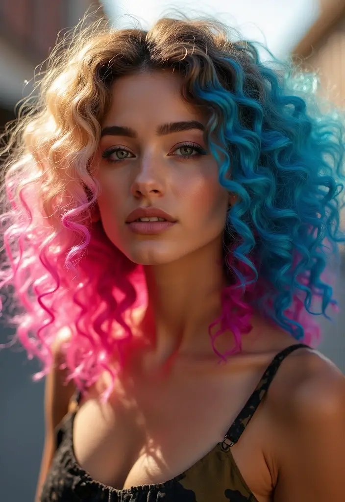 25 Blonde Hair with Dark Roots Looks That Stay Trendy 19 25 Blonde Hair with Dark Roots Looks That Stay Trendy - 19. Funky Color Accents