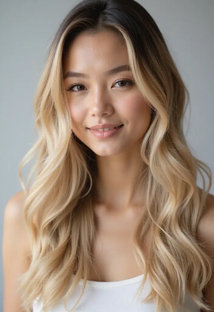 25 Blonde Hair with Dark Roots Looks That Stay Trendy 22 25 Blonde Hair with Dark Roots Looks That Stay Trendy - 22. Shiny and Sleek