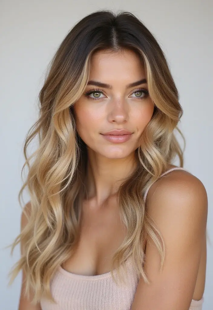 25 Blonde Hair with Dark Roots Looks That Stay Trendy 4 25 Blonde Hair with Dark Roots Looks That Stay Trendy - 4. Soft Waves with Deep Roots