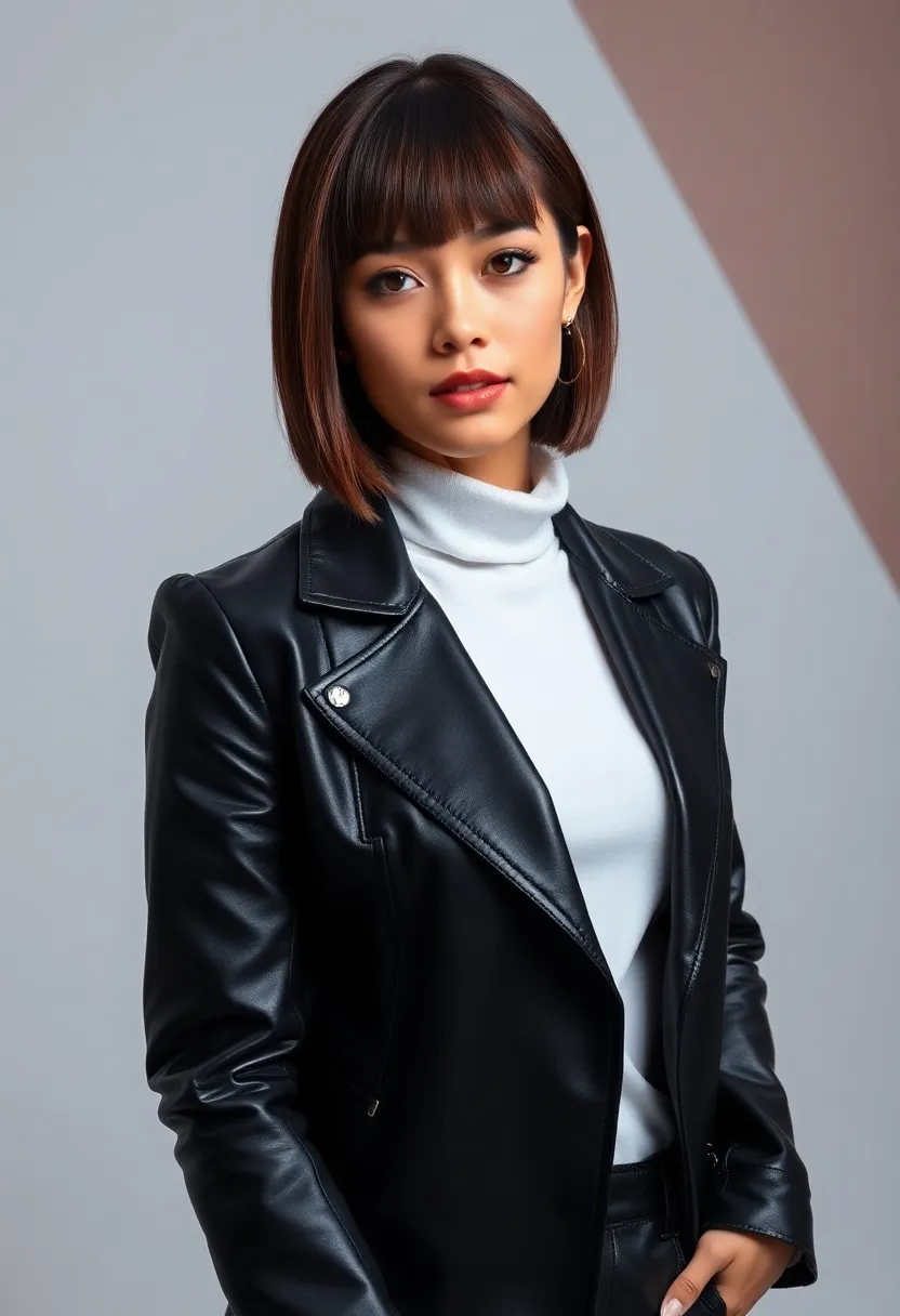 25 Classy Short Bob Haircuts and Hairstyles with Bangs That Stay Timeless - 23. Modern Bob with Choppy Bangs