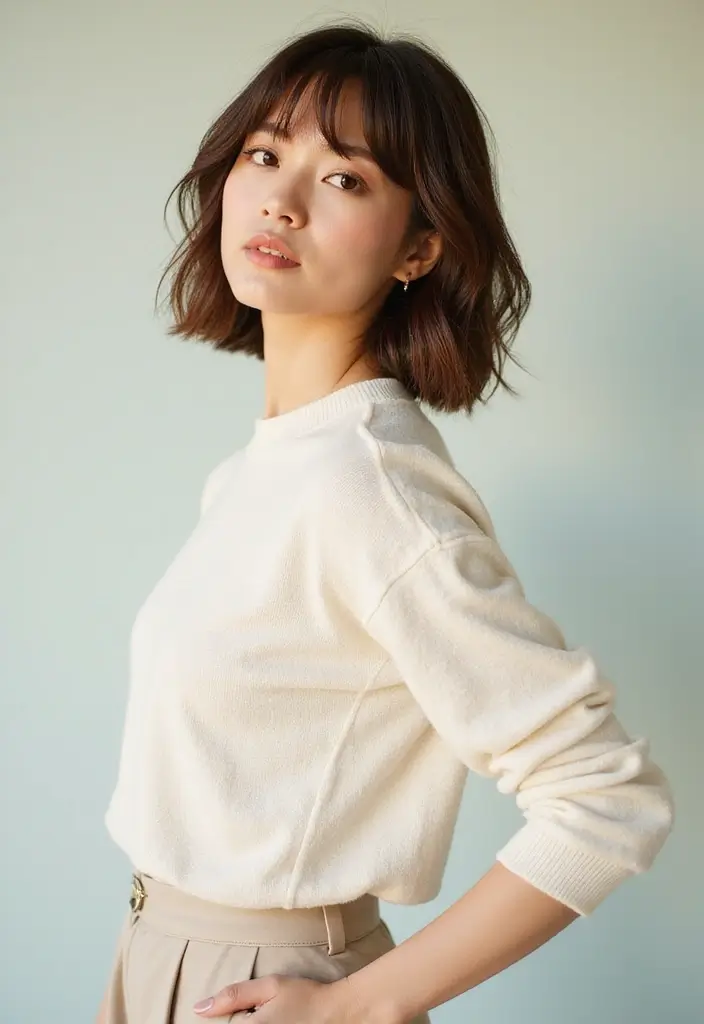 25 Classy Short Bob Haircuts and Hairstyles with Bangs That Stay Timeless - 4. Layered Bob with Wispy Bangs