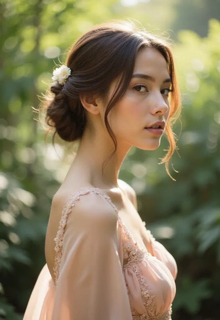 25 Hairstyles for Thin Hair Round Face That Add Fullness 13 25 Hairstyles for Thin Hair Round Face That Add Fullness - 13. Soft Updo
