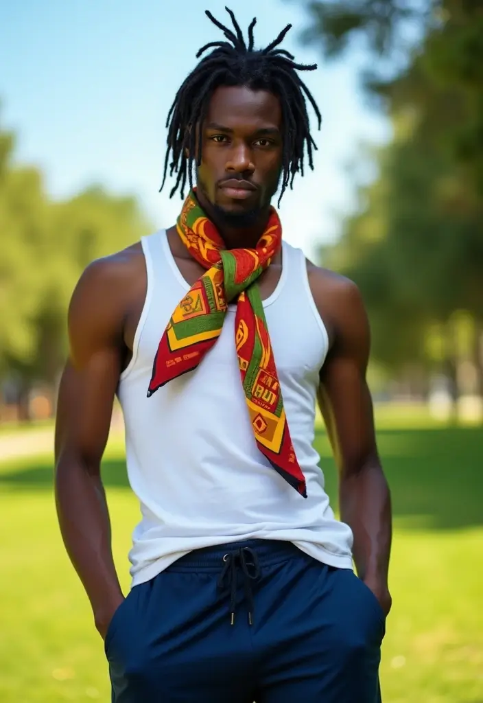 25 Men’s Dreadlocks Styles That Are Bold & Versatile 10 25 Men’s Dreadlocks Styles That Are Bold & Versatile - 10. Decorative Styles with Scarves