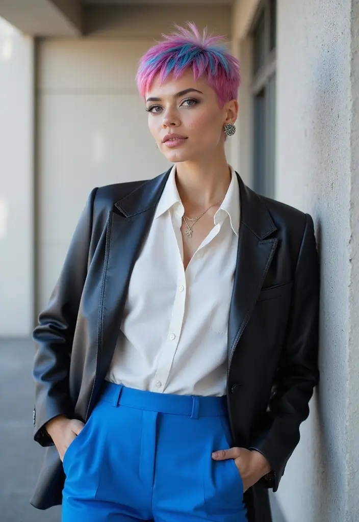 25 Short Spiky Haircuts for Women That Bring Fierce Energy 14 25 Short Spiky Haircuts for Women That Bring Fierce Energy - 14. Color-Block Pixie