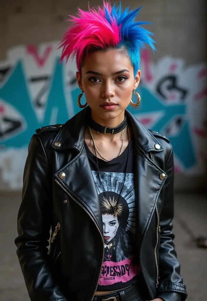 25 Short Spiky Haircuts for Women That Bring Fierce Energy 4 25 Short Spiky Haircuts for Women That Bring Fierce Energy - 4. Vibrant Mohawk