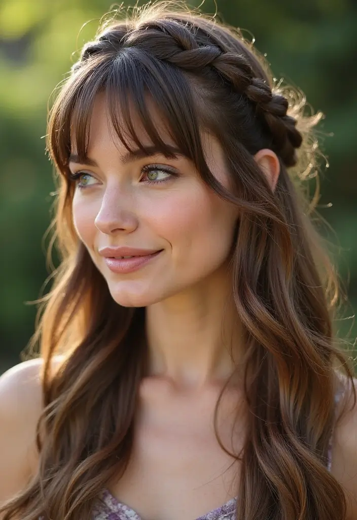 26 Side Swept Bangs to Sweep You Off Your Feet Instantly 3 26 Side Swept Bangs to Sweep You Off Your Feet Instantly - 3. Braided Side Swept Bangs