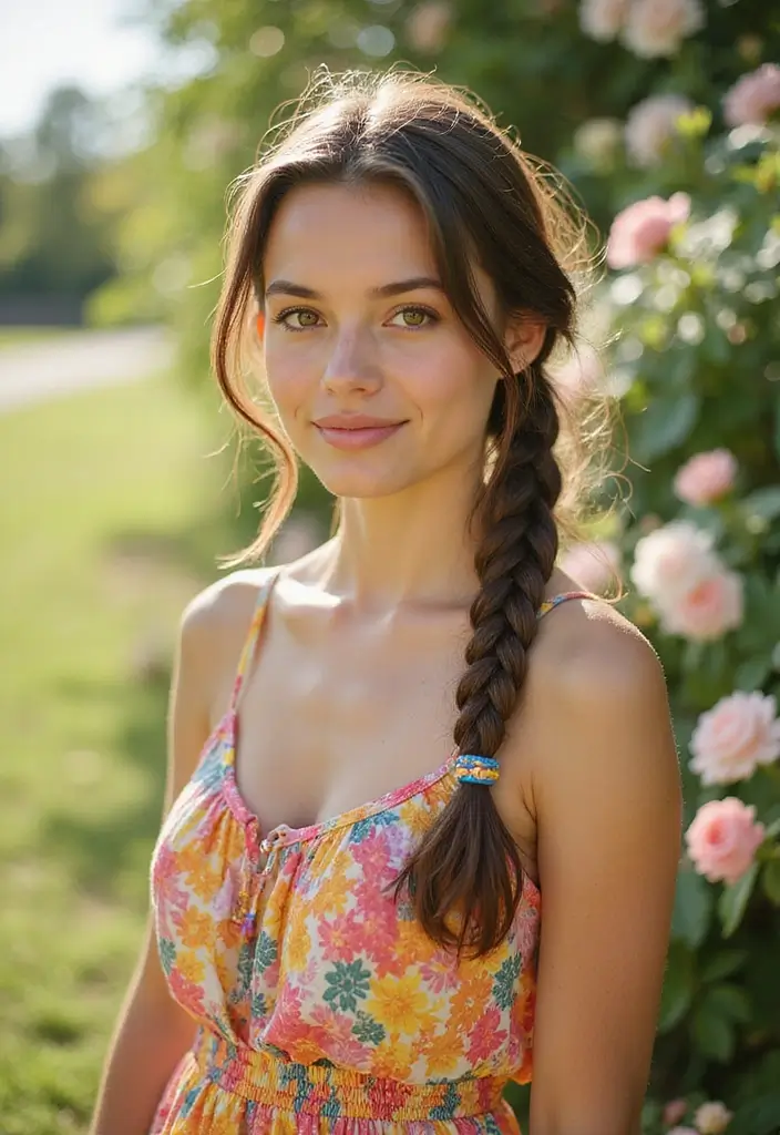 27 Flattering Hairstyles for Round Faces That Slim Instantly - 21. Braided Ponytail