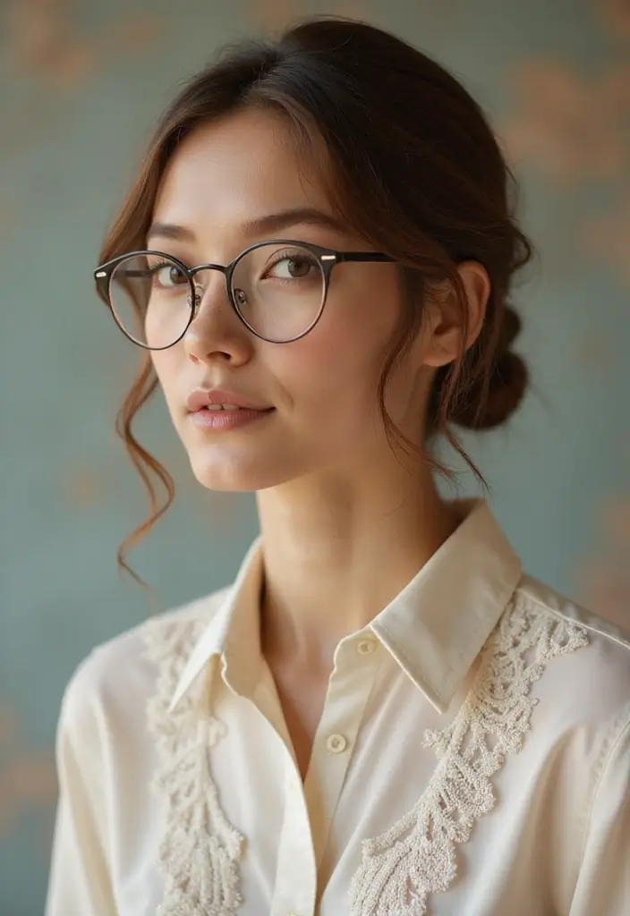 27 Hairstyles for Women Over 50 with Glasses That Look Stylish 1 27 Hairstyles for Women Over 50 with Glasses That Look Stylish - 1. Classic Chignon