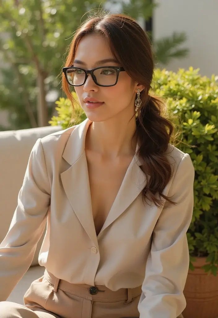 27 Hairstyles for Women Over 50 with Glasses That Look Stylish 15 27 Hairstyles for Women Over 50 with Glasses That Look Stylish - 15. Elegant Side Ponytail