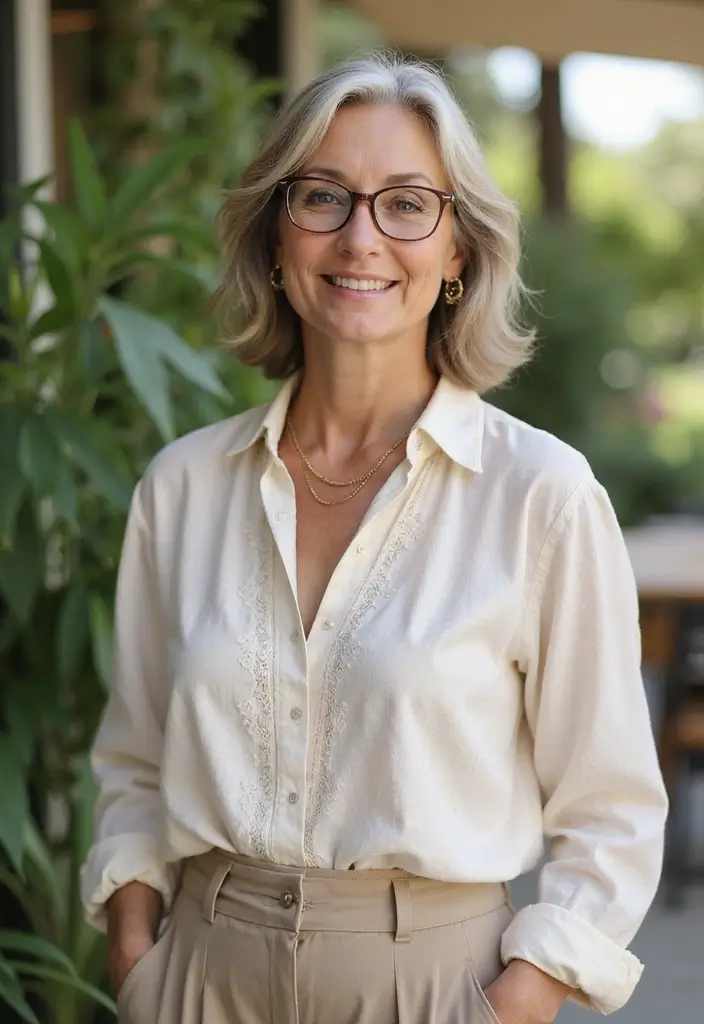 27 Hairstyles for Women Over 50 with Glasses That Look Stylish 23 27 Hairstyles for Women Over 50 with Glasses That Look Stylish - 23. Lived-In Lob