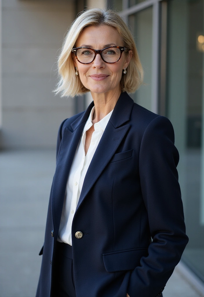 27 Hairstyles for Women Over 50 with Glasses That Look Stylish 26 27 Hairstyles for Women Over 50 with Glasses That Look Stylish - 26. Slicked Back with Volume