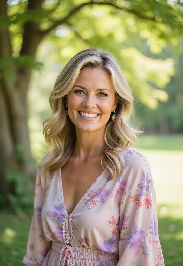 27 Hairstyles for Women Over 50 with Glasses That Look Stylish 5 27 Hairstyles for Women Over 50 with Glasses That Look Stylish - 5. Half-Up, Half-Down Style