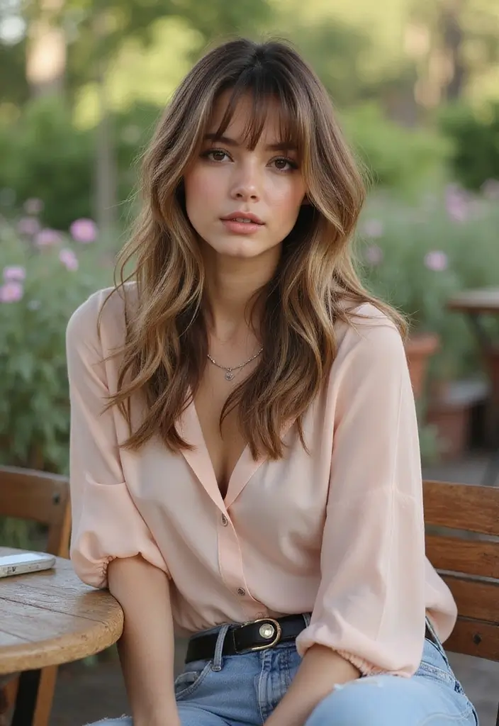 27 Low Maintenance Haircuts for Straight Hair That Still Look Polished 15 27 Low Maintenance Haircuts for Straight Hair That Still Look Polished - 15. Long Layers with Curtain Bangs