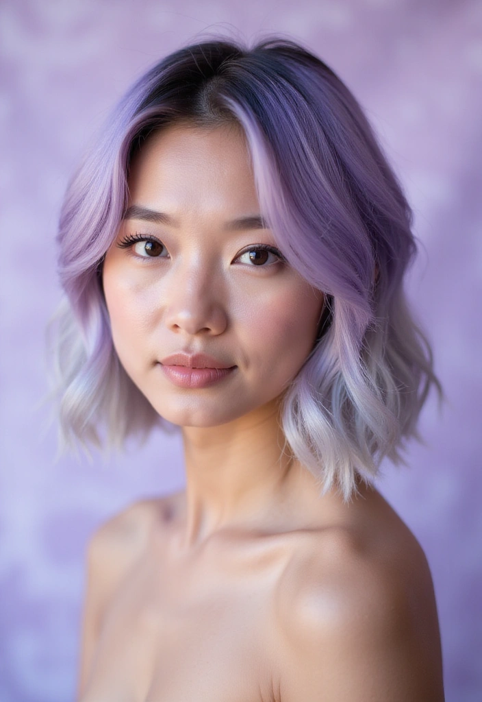 27 Shades of Grey Silver & White Highlights That Look Stunning 10 27 Shades of Grey Silver & White Highlights That Look Stunning - 10. Silvery Lavender Ombre