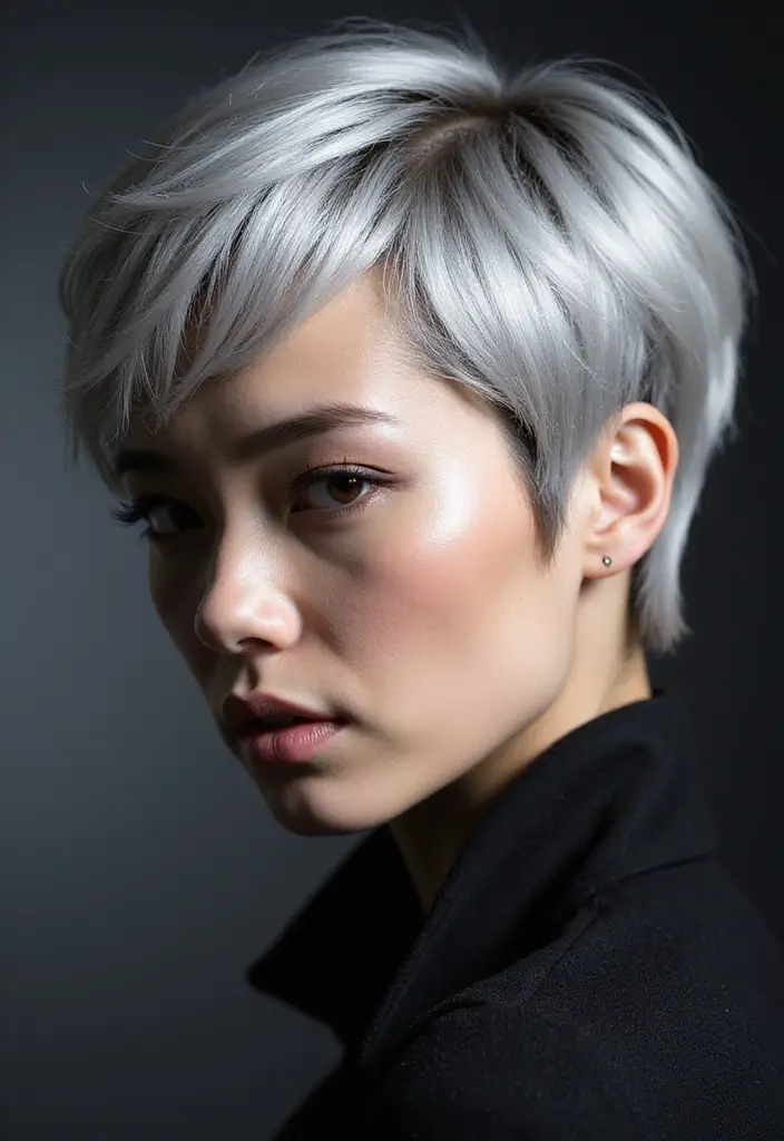27 Shades of Grey Silver & White Highlights That Look Stunning 11 27 Shades of Grey Silver & White Highlights That Look Stunning - 11. Bright Silver Highlights