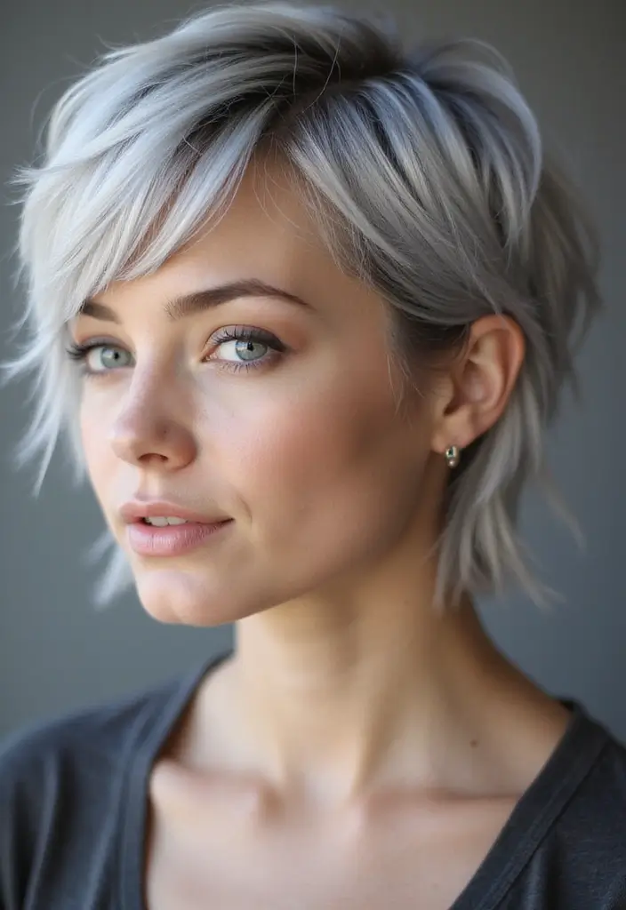 27 Shades of Grey Silver & White Highlights That Look Stunning 24 27 Shades of Grey Silver & White Highlights That Look Stunning - 24. Silver Peek-a-boo Highlights