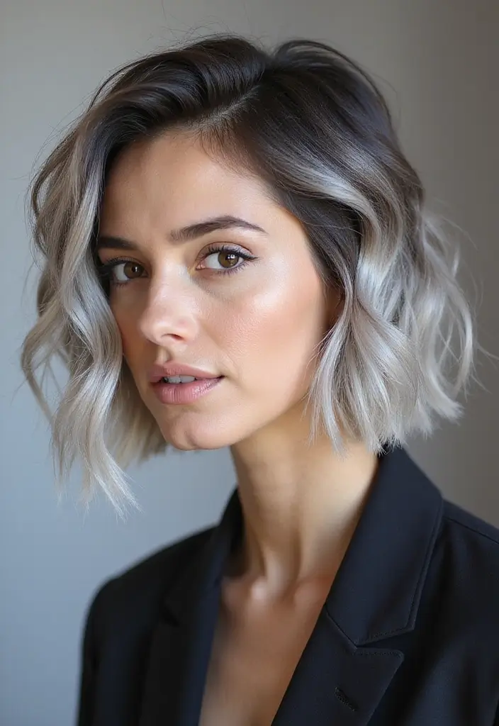 27 Shades of Grey Silver & White Highlights That Look Stunning 8 27 Shades of Grey Silver & White Highlights That Look Stunning - 8. Subtle Silver Balayage