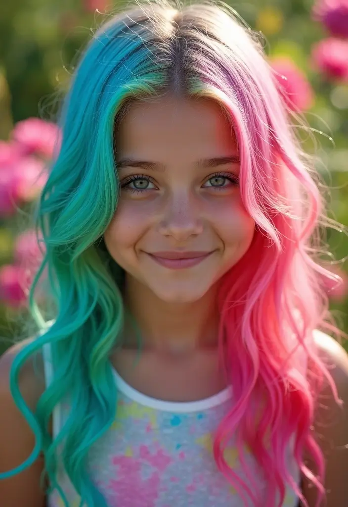 27 Stylish Hairstyles and Haircuts for Teenage Girls Trending Now 5 27 Stylish Hairstyles and Haircuts for Teenage Girls Trending Now - 5. Colorful Hair Chalk