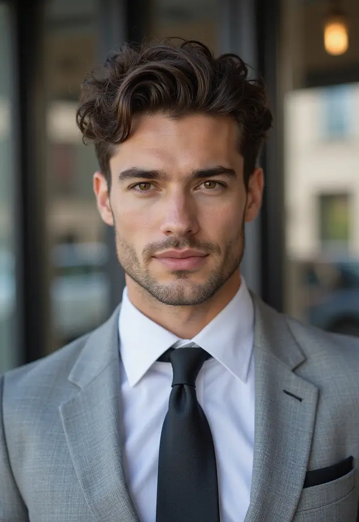 28 Hairstyles for Big Foreheads Male That Balance Proportion 2 28 Hairstyles for Big Foreheads Male That Balance Proportion - 2. Side Part with Curly Fringe