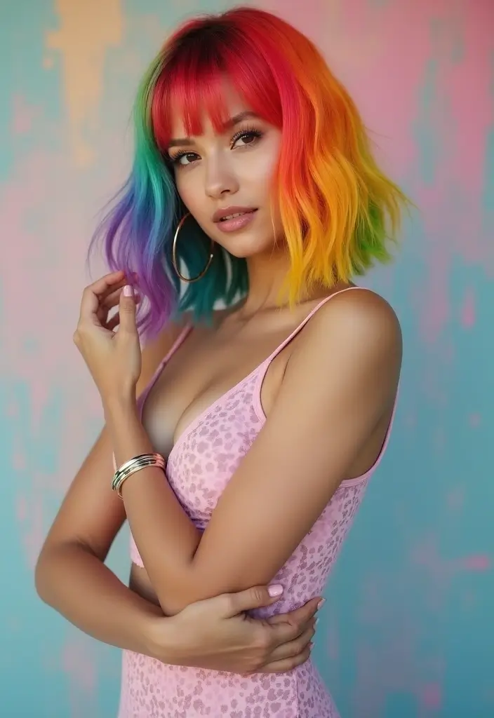 28 Inverted Bob Haircut Styles That Turn Heads Everywhere 23 28 Inverted Bob Haircut Styles That Turn Heads Everywhere - 24. Rainbow Inverted Bob
