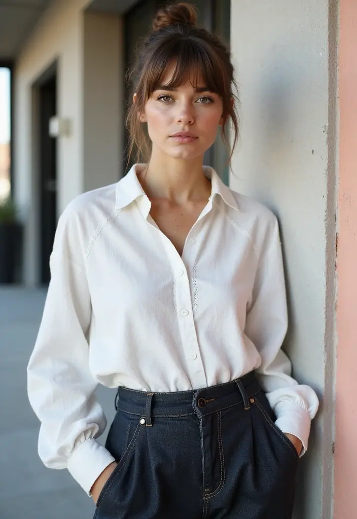 28 Perfectly Imperfect Messy Hairstyles for All Lengths That Look Chic - 20. Messy Updo with Bangs