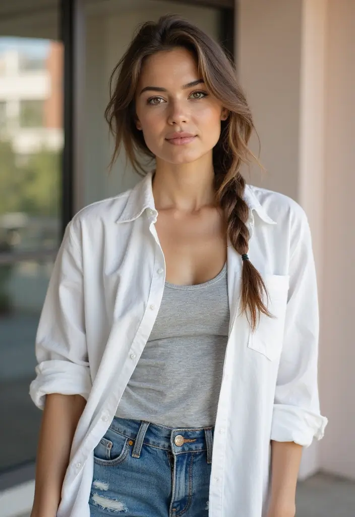 28 Shoulder Length Blonde Hair Looks That Stay Glamorous 27 28 Shoulder Length Blonde Hair Looks That Stay Glamorous - 27. Messy Low Braid for Casual Days