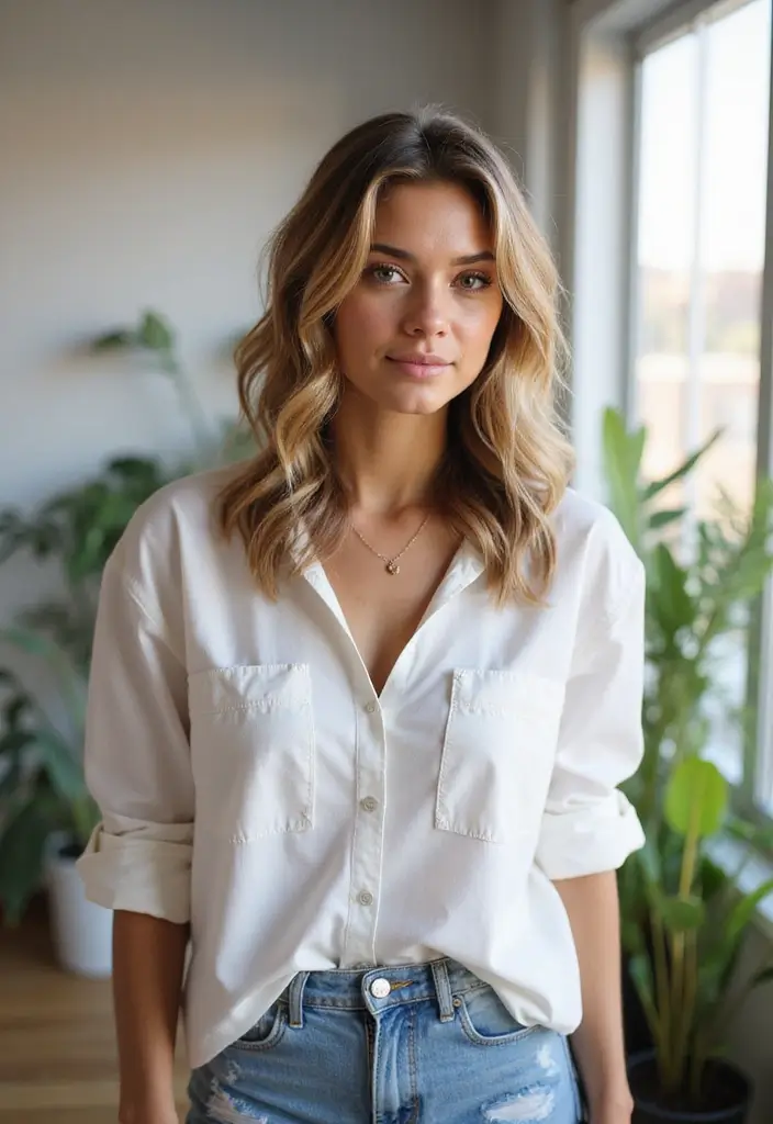 28 Shoulder Length Blonde Hair Looks That Stay Glamorous 6 28 Shoulder Length Blonde Hair Looks That Stay Glamorous - 6. Wavy Shag for Effortless Cool