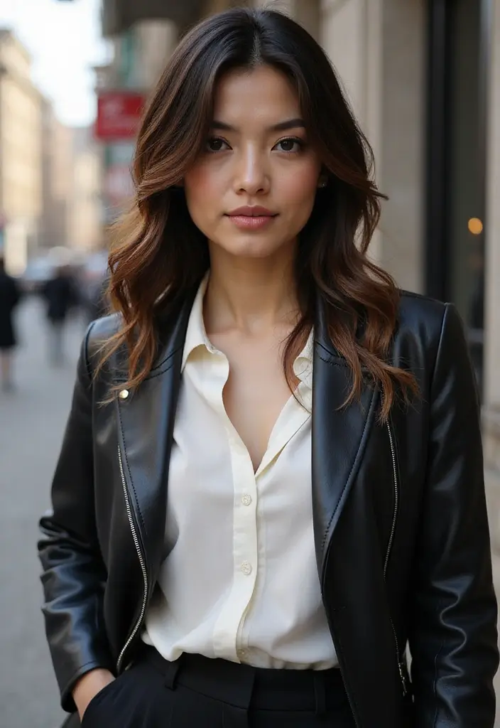 29 Black Hair with Caramel Highlights Ideas That Shine Naturally - 24. Caramel Highlights with a Side Part