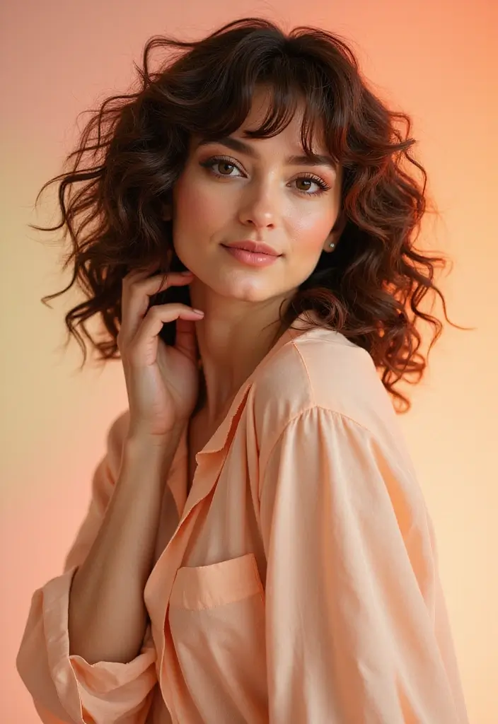 29 Hairstyles for Thin Curly Hair That Add Bounce & Shape 11 29 Hairstyles for Thin Curly Hair That Add Bounce & Shape - 11. Curly Layers with Bangs