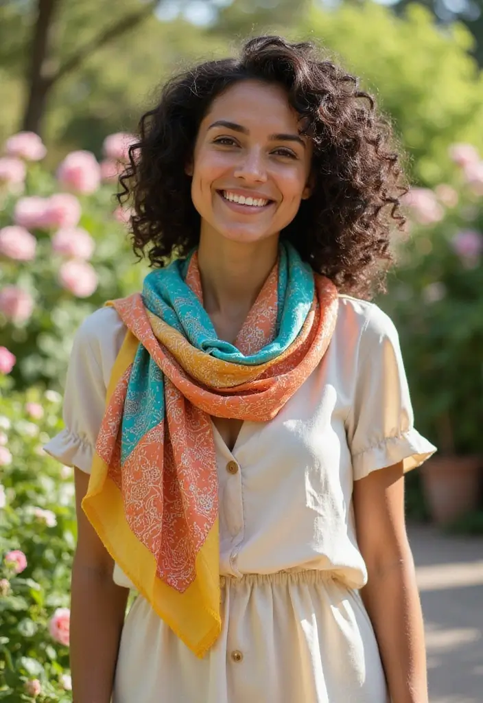 29 Hairstyles for Thin Curly Hair That Add Bounce & Shape 14 29 Hairstyles for Thin Curly Hair That Add Bounce & Shape - 14. Curly Hair with a Scarf