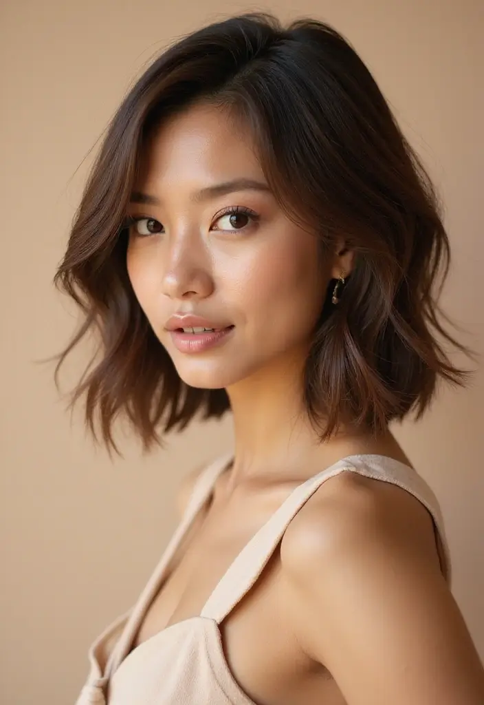 29 Super Chic Hairstyles for Long Faces That Break Up the Length - 7. Layered Lob