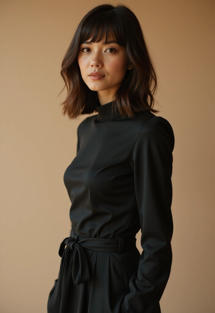 30 Bobs for Round Faces That Look Flattering & Fresh - 13. Classic Bob with Soft Bangs