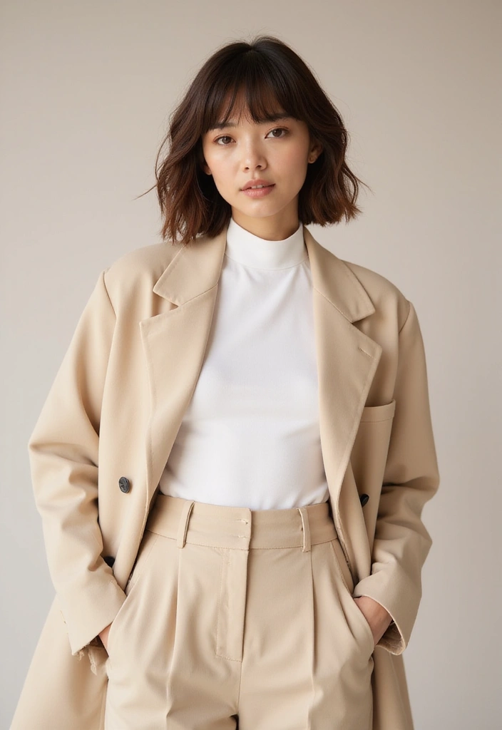 30 Bobs for Round Faces That Look Flattering & Fresh - 2. Textured Lob with Fringe