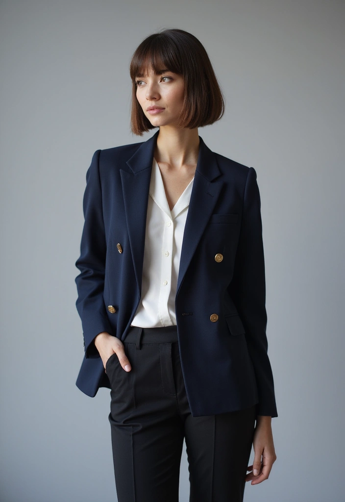 30 Bobs for Round Faces That Look Flattering & Fresh - 24. Sleek Blunt Bob with Subtle Bangs