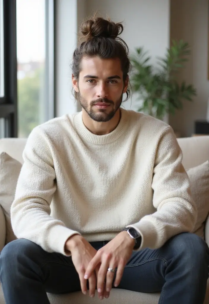 30 Stately Long Hairstyles for Men to Sport with Dignity and Style 26 30 Stately Long Hairstyles for Men to Sport with Dignity and Style - 26. The Long Messy Bun