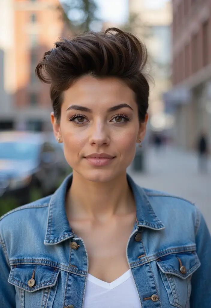 30 Super Cute Short Hairstyles for Round Faces That Flatter Instantly 28 30 Super Cute Short Hairstyles for Round Faces That Flatter Instantly - 28. Modern Quiff