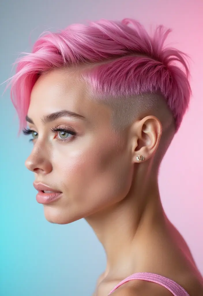 30 Women’s Undercut Hairstyles That Make a Bold Statement 1 30 Women’s Undercut Hairstyles That Make a Bold Statement - 1. Vibrant Pink Undercut