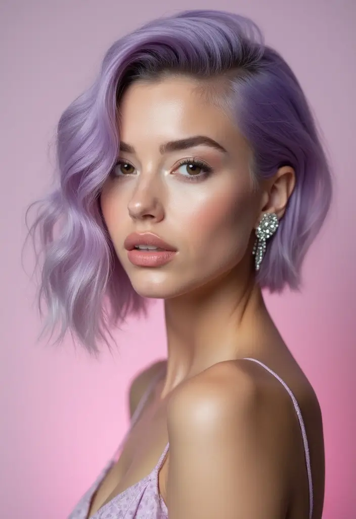 30 Women’s Undercut Hairstyles That Make a Bold Statement 9 30 Women’s Undercut Hairstyles That Make a Bold Statement - 9. Soft Lavender Undercut