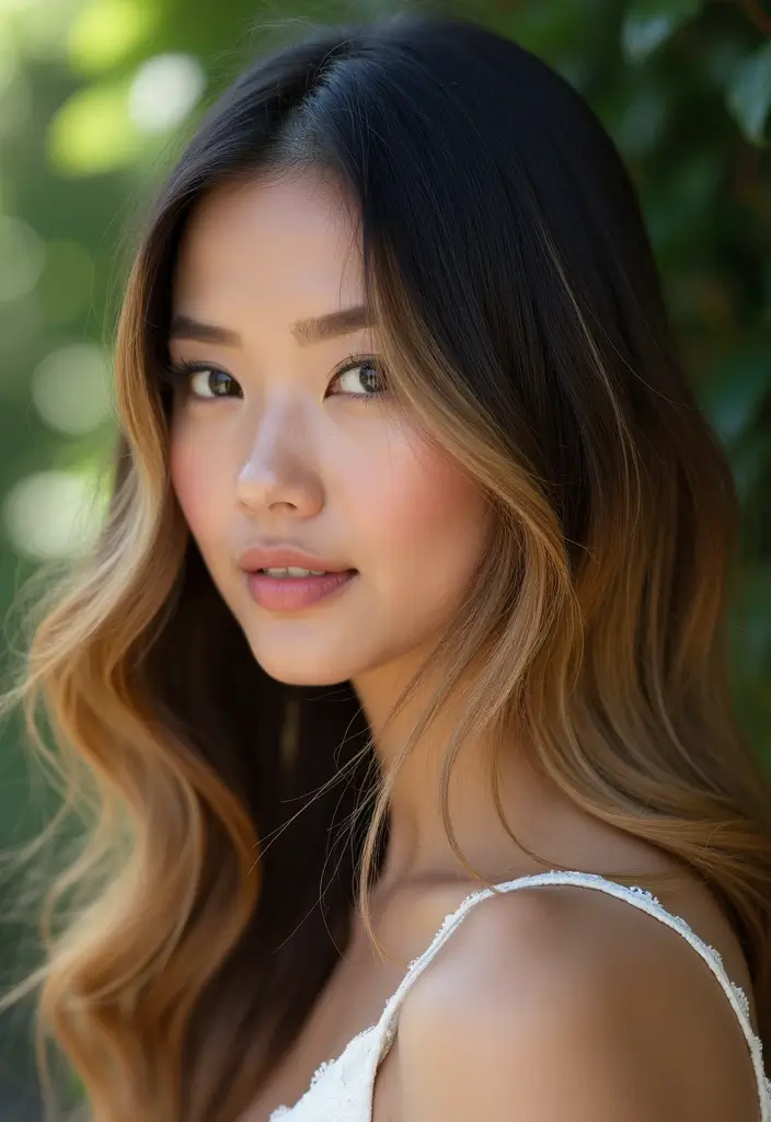 25 Black Hair with Highlights Ideas That Add Subtle Dimension 3 25 Black Hair with Highlights Ideas That Add Subtle Dimension - 3. Subtle Honey Highlights