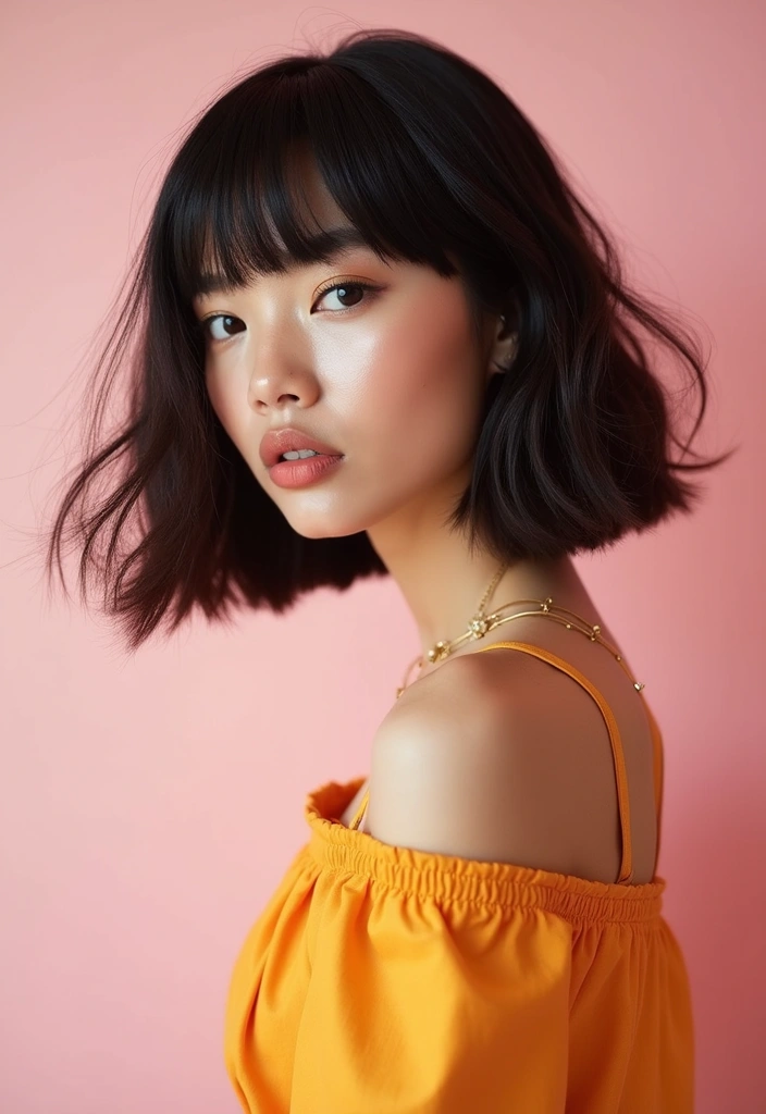 25 Bob Haircuts for Black Women: Chic, Bold, and Beautiful 23 25 Bob Haircuts for Black Women: Chic, Bold, and Beautiful - 19. Bob with Layers and Bangs