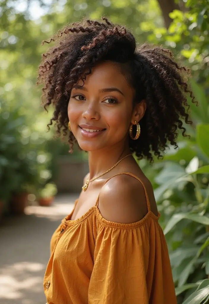 25 Flattering Hairstyles for Your Body Type That Truly Fit You 26 25 Flattering Hairstyles for Your Body Type That Truly Fit You - 22. Natural Curls with a Twist for Effortless Style