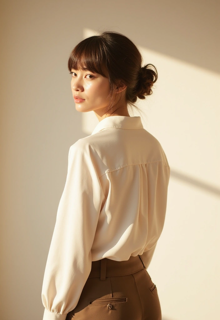 25 Gorgeous Fringe Hairstyles To Instantly Refresh Your Look - 24. Curly Fringe with a Low Bun